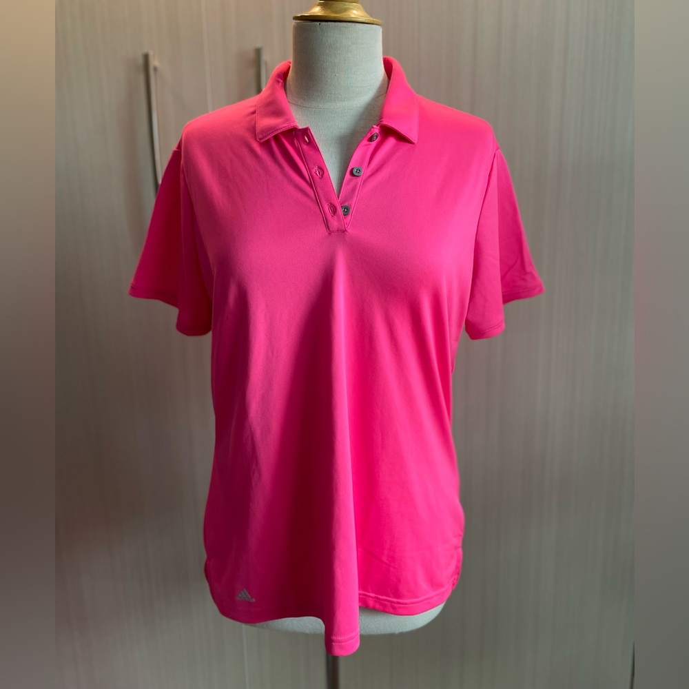 Adidas florescent pink golf shirt NWT size XL with UPF 50